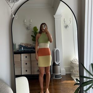 high neck knit dress